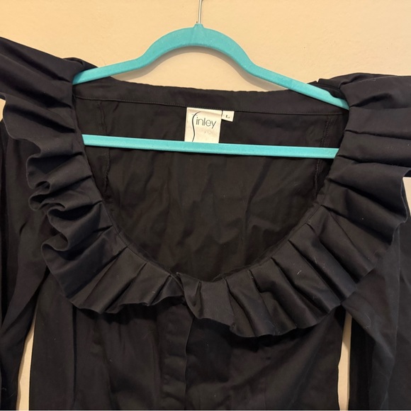 Black Ruffled Top - Picture 3 of 4